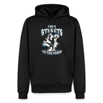 Breakdance : de la rue aux sommets - Sweat à capuche Premium bio Homme - noir - Devant - Nico (187cm)
