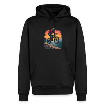 Downhill Mauntain Bike Mtb Radrennen Ride Bmx - Männer Premium Bio Hoodie - Schwarz - Vorne - Nico (187cm)