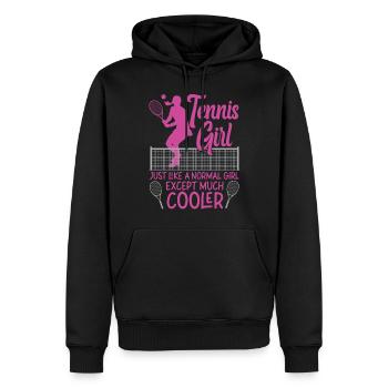 Drôle de joueur de tennis raquette fille - Sweat à capuche Premium bio Homme - noir - Devant - Nico (187cm)