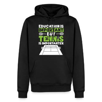 Raquette de joueur de tennis drôle - Sweat à capuche Premium bio Homme - noir - Devant - Nico (187cm)