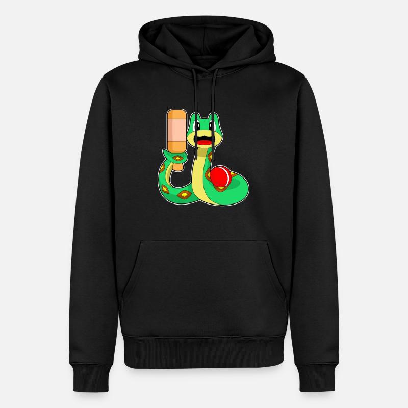 Serpent Cricket Batte de cricket - Sweat à capuche Premium bio Homme - noir