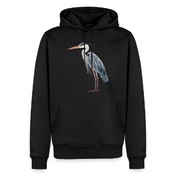 Héron Reiher - Sweat à capuche Premium bio Homme - noir - Devant - Nico (187cm)