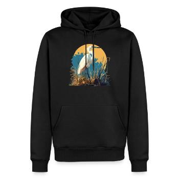 Héron Reiher - Sweat à capuche Premium bio Homme - noir - Devant - Nico (187cm)