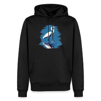 Héron Reiher - Sweat à capuche Premium bio Homme - noir - Devant - Nico (187cm)