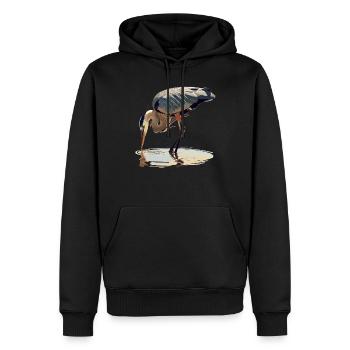Héron Reiher - Sweat à capuche Premium bio Homme - noir - Devant - Nico (187cm)