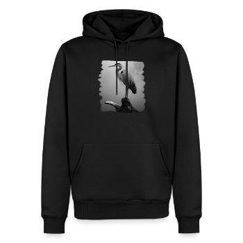 Héron Reiher - Sweat à capuche Premium bio Homme - noir - Devant - Nico (187cm)