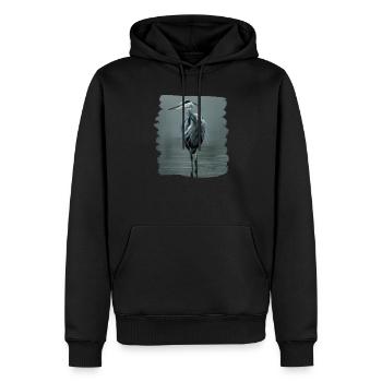 Héron Reiher - Sweat à capuche Premium bio Homme - noir - Devant - Nico (187cm)