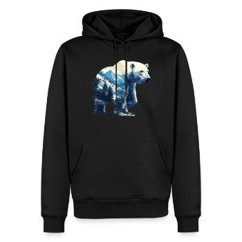 Polar Bear Eisbären Eisbär - Männer Premium Bio Hoodie - Schwarz - Vorne - Nico (187cm)