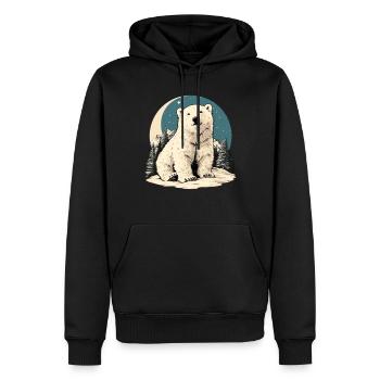 Polar Bear Eisbären Eisbär - Männer Premium Bio Hoodie - Schwarz - Vorne - Nico (187cm)