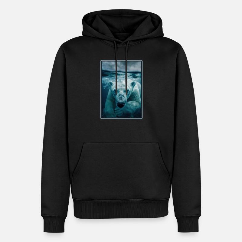 Polar Bear Eisbären Eisbär - Männer Premium Bio Hoodie - Schwarz