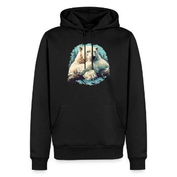 Polar Bear Eisbären Eisbär - Männer Premium Bio Hoodie - Schwarz - Vorne - Nico (187cm)