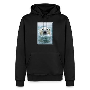 Polar Bear Eisbären Eisbär - Männer Premium Bio Hoodie - Schwarz - Vorne - Nico (187cm)