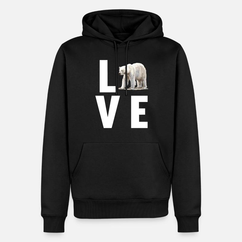 Polar Bear Eisbären Eisbär - Männer Premium Bio Hoodie - Schwarz