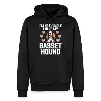 Cadeaux Basset Hound - Sweat à capuche Premium bio Homme - noir - Devant - Nico (187cm)