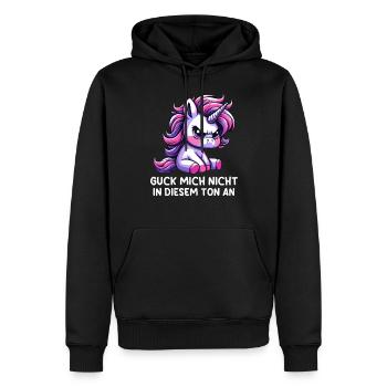 Ne me regarde pas sur ce ton - Sweat à capuche Premium bio Homme - noir - Devant - Nico (187cm)