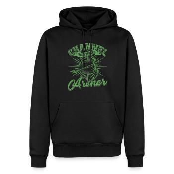 Archery Channel your inner archer - Men’s Premium Organic Hoodie - black - Front - Nico (187cm)
