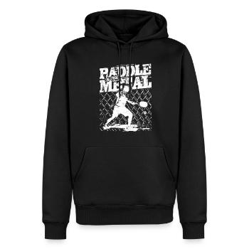 Raquette de pickleball au métal - Sweat à capuche Premium bio Homme - noir - Devant - Nico (187cm)