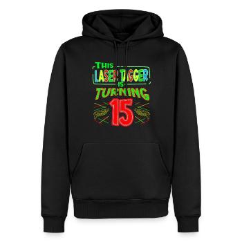 This Laser Tagger Is Turning 15 Years Old Laser - Männer Premium Bio Hoodie - Schwarz - Vorne - Nico (187cm)