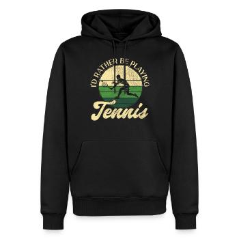 drôle de raquette de joueur de tennis que j’aurais - Sweat à capuche Premium bio Homme - noir - Devant - Nico (187cm)