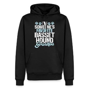 Cadeaux Basset Hound - Sweat à capuche Premium bio Homme - noir - Devant - Nico (187cm)