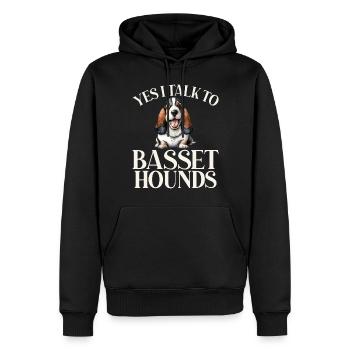 Cadeaux Basset Hound - Sweat à capuche Premium bio Homme - noir - Devant - Nico (187cm)