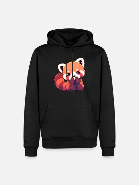 Rød Panda Lille Panda Lille Rød Panda - Herre Premium økologisk hoodie - sort