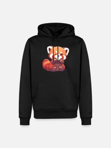 Rød Panda Lille Panda Lille Rød Panda - Herre Premium økologisk hoodie - sort