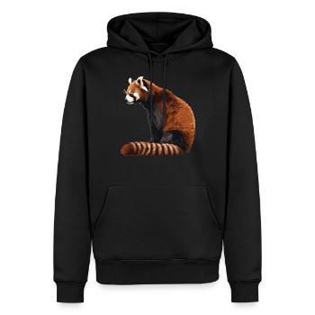 Panda roux Petits pandas Petit panda roux - Sweat à capuche Premium bio Homme - noir - Devant - Nico (187cm)