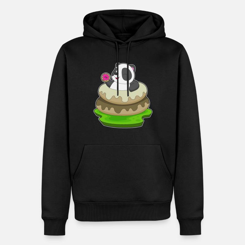 Panda Donuts - Männer Premium Bio Hoodie - Schwarz