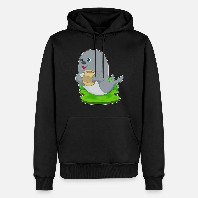 Vase de sceau - Sweat à capuche Premium bio Homme - noir