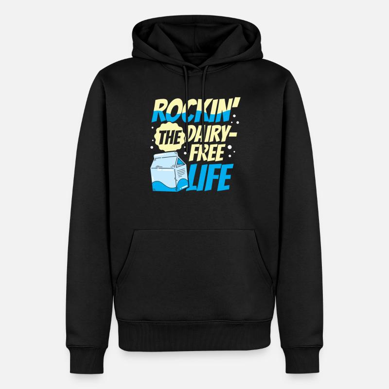 Laktosetolerant Oder Laktoseintolerant - Männer Premium Bio Hoodie - Schwarz