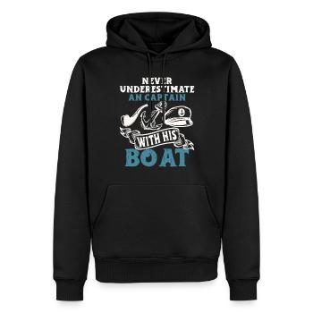 Bootskapitän Lustiger Bootssegelsee Boater - Männer Premium Bio Hoodie - Schwarz - Vorne - Nico (187cm)