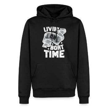 Bootskapitän Lustiger Bootssegelsee Boater - Männer Premium Bio Hoodie - Schwarz - Vorne - Nico (187cm)