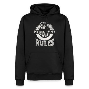 Bootskapitän Lustiger Bootssegelsee Boater - Männer Premium Bio Hoodie - Schwarz - Vorne - Nico (187cm)