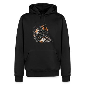 MTB biker American flag, Mountain Bike - Männer Premium Bio Hoodie - Schwarz - Vorne - Nico (187cm)