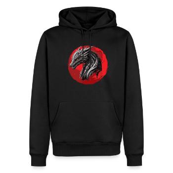 Dragon traditionnel japonais Le dragon - Sweat à capuche Premium bio Homme - noir - Devant - Nico (187cm)