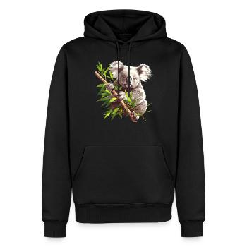 Koalas Koala - Sweat à capuche Premium bio Homme - noir - Devant - Nico (187cm)