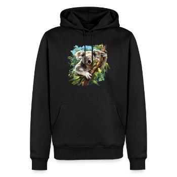 Koalas Koala - Sweat à capuche Premium bio Homme - noir - Devant - Nico (187cm)