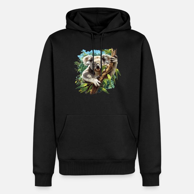 Koalas Koala - Sweat à capuche Premium bio Homme - noir