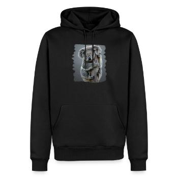 Koalas Koala - Sweat à capuche Premium bio Homme - noir - Devant - Nico (187cm)