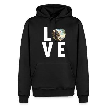 Koalas Koala - Sweat à capuche Premium bio Homme - noir - Devant - Nico (187cm)