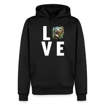 Koalas Koala - Sweat à capuche Premium bio Homme - noir - Devant - Nico (187cm)