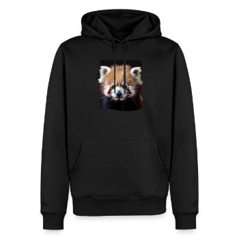 Panda roux Petits pandas Petit panda roux - Sweat à capuche Premium bio Homme - noir - Devant - Nico (187cm)