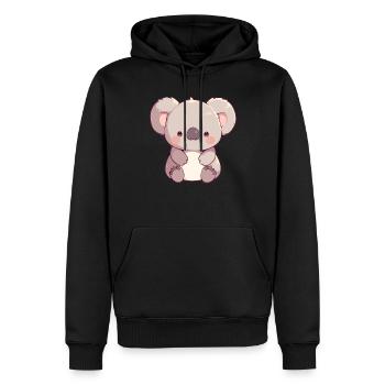 Koalas Koala - Sweat à capuche Premium bio Homme - noir - Devant - Nico (187cm)
