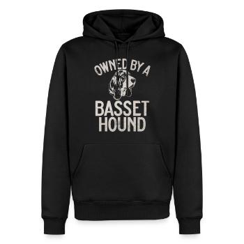 Cadeaux Basset Hound - Sweat à capuche Premium bio Homme - noir - Devant - Nico (187cm)