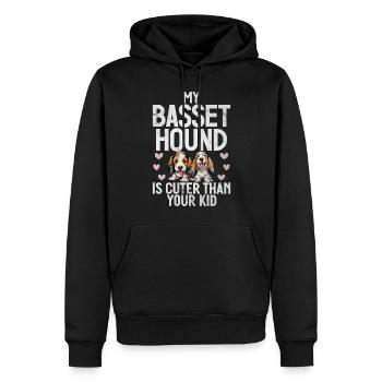 Cadeaux Basset Hound - Sweat à capuche Premium bio Homme - noir - Devant - Nico (187cm)