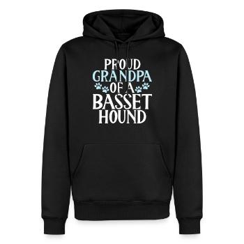 Basset Hound Gifts - Männer Premium Bio Hoodie - Schwarz - Vorne - Nico (187cm)