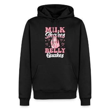 Tolérant au lactose ou intolérant au lactose - Sweat à capuche Premium bio Homme - noir - Devant - Nico (187cm)