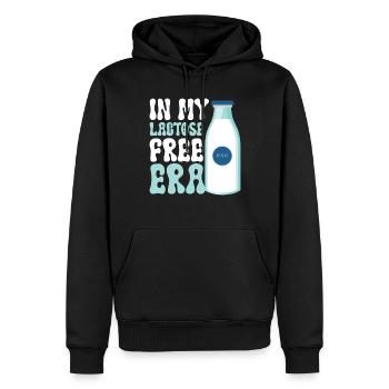 Tolérant au lactose ou intolérant au lactose - Sweat à capuche Premium bio Homme - noir - Devant - Nico (187cm)