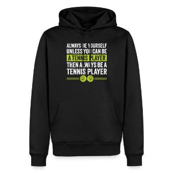 Wees altijd jezelf, tenzij je een tennisspel kunt zijn - Mannen Premium Bio hoodie - zwart - Voor - Nico (187cm)